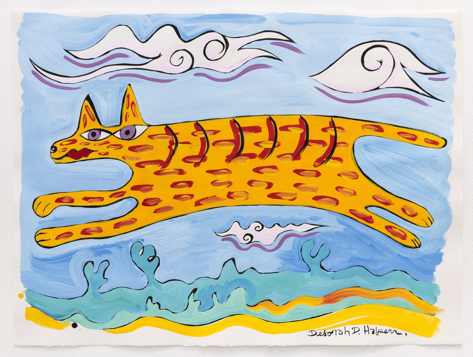 Deborah Halpern, Tiger Dog Over Landscape, 2017