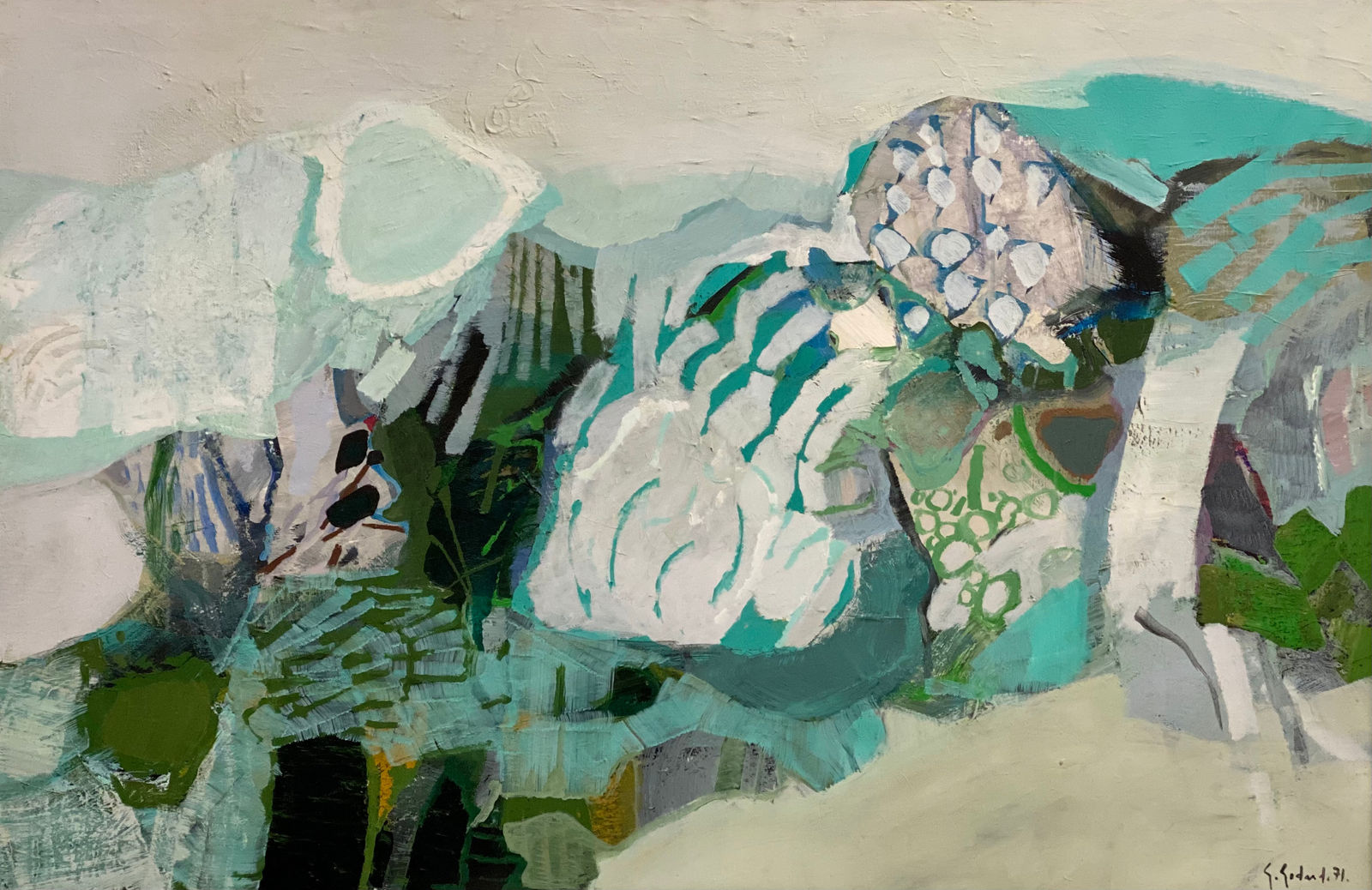 Gabriel GODARD, Paysage vert, 1971