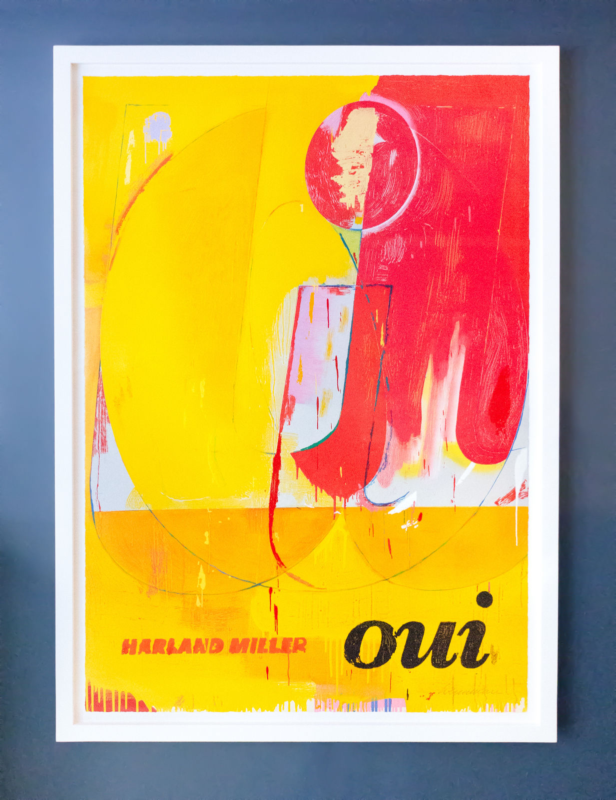 Harland Miller, 'OUI' Woodcut Abstract Print, 2024