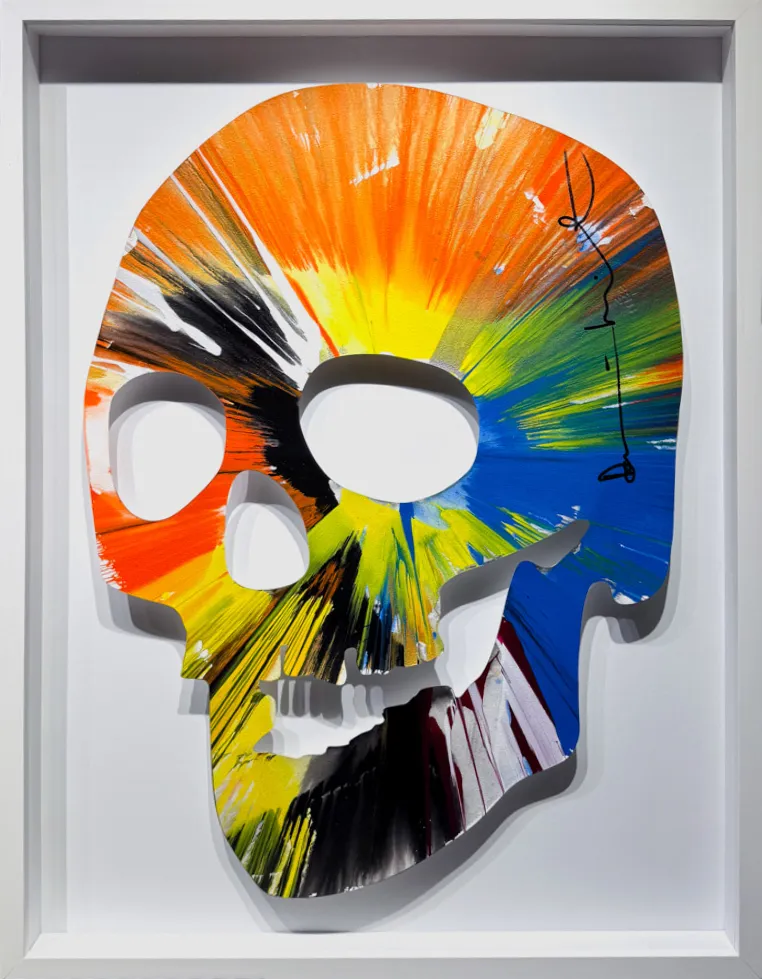 Damien Hirst, 'Skull Spin' (Blue, Orange, Yellow), 2009