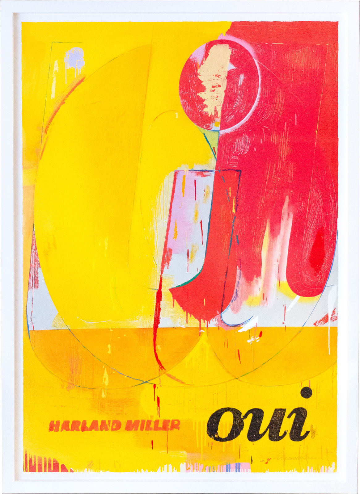 Harland Miller, 'OUI' Woodcut Abstract Print, 2024
