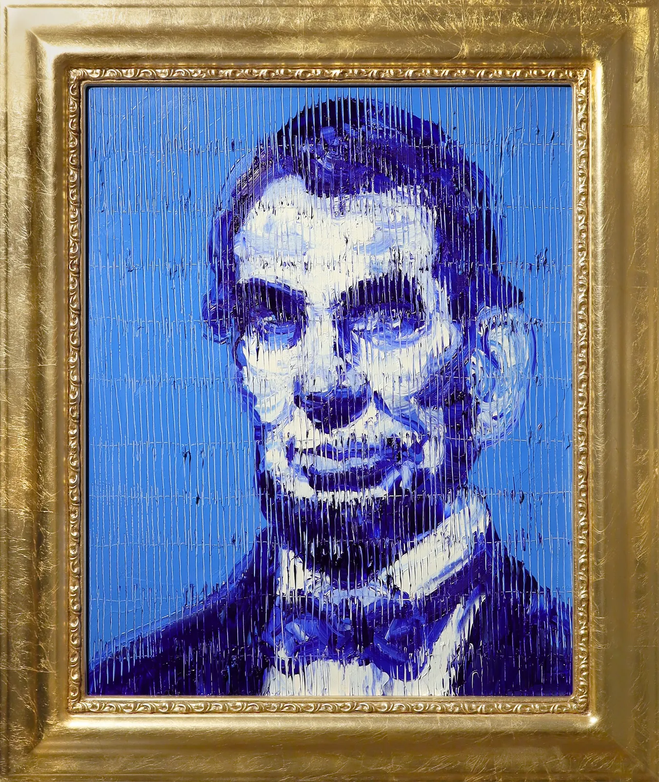 Hunt Slonem, 'Blue Lincoln' Unique Painting, 2023