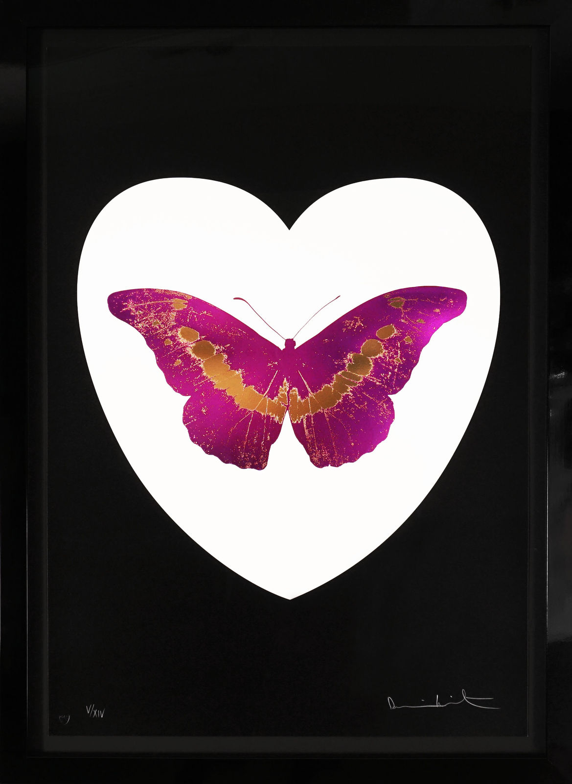 Damien Hirst, 'I Love You' Butterfly, Fuchsia & Black, 2015