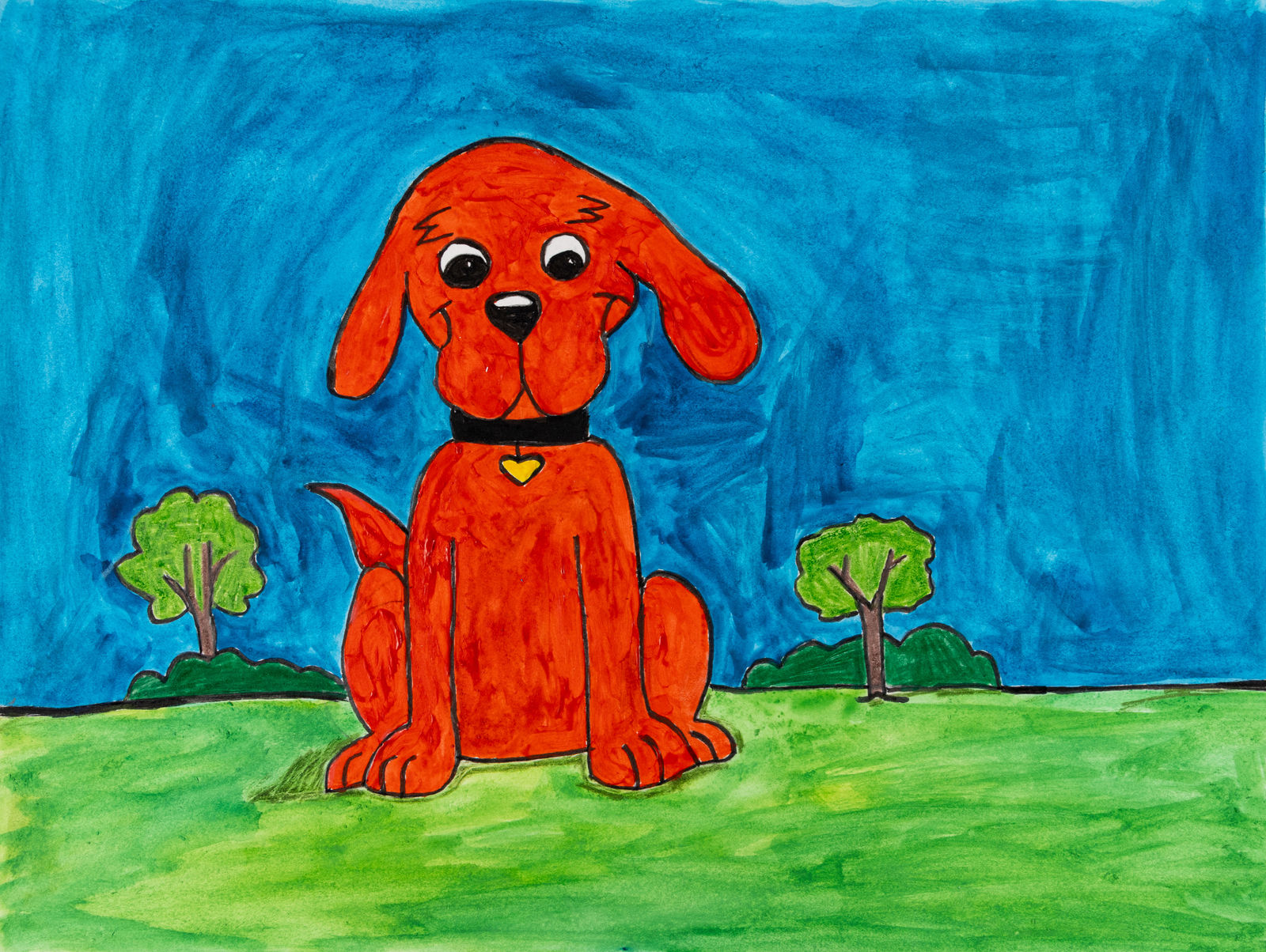 Jack O'Sullivan, Clifford Big Red Dog Sitting in the Park , 2023