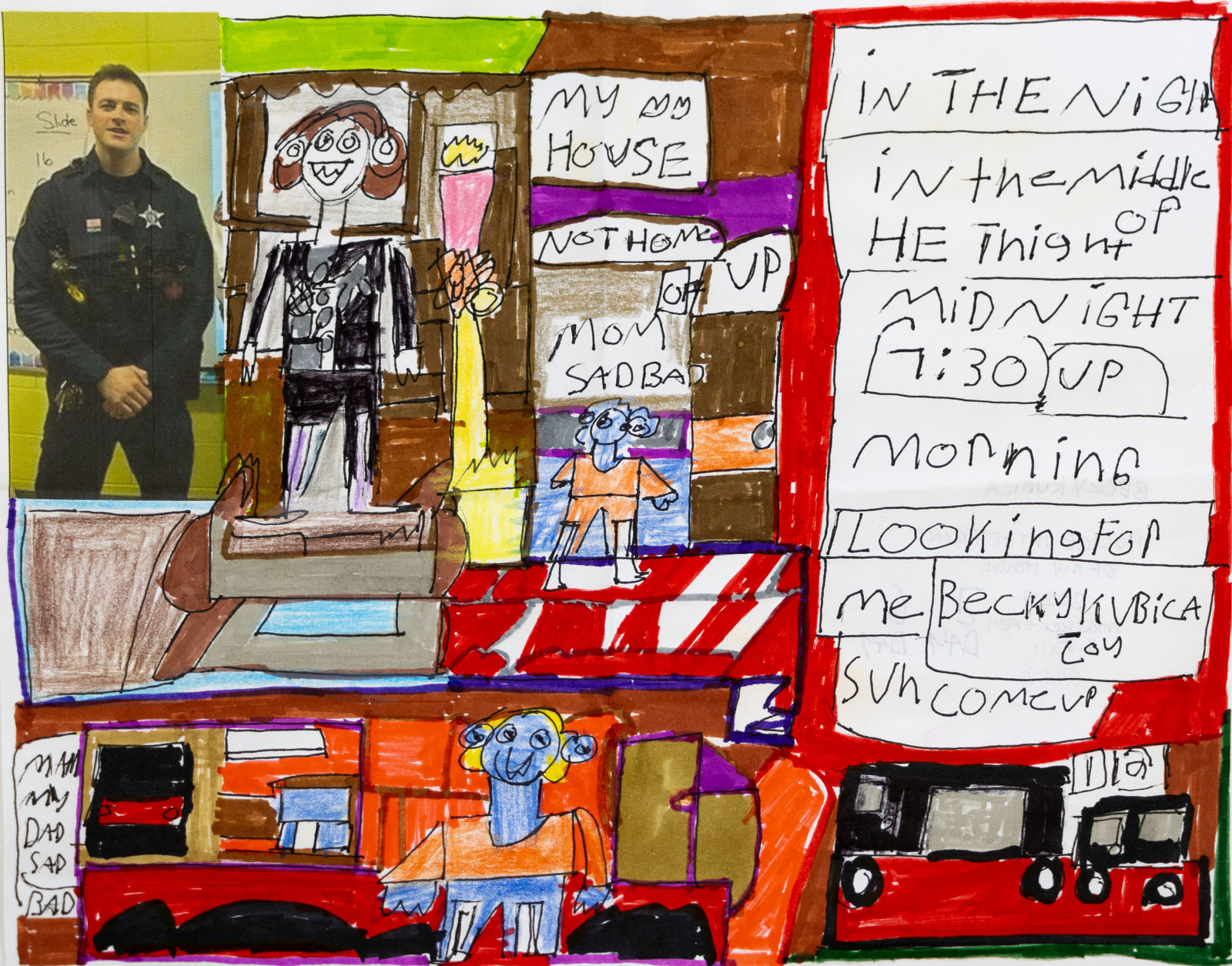 Rebecca Kubica, Police in the Front of my House, 2024