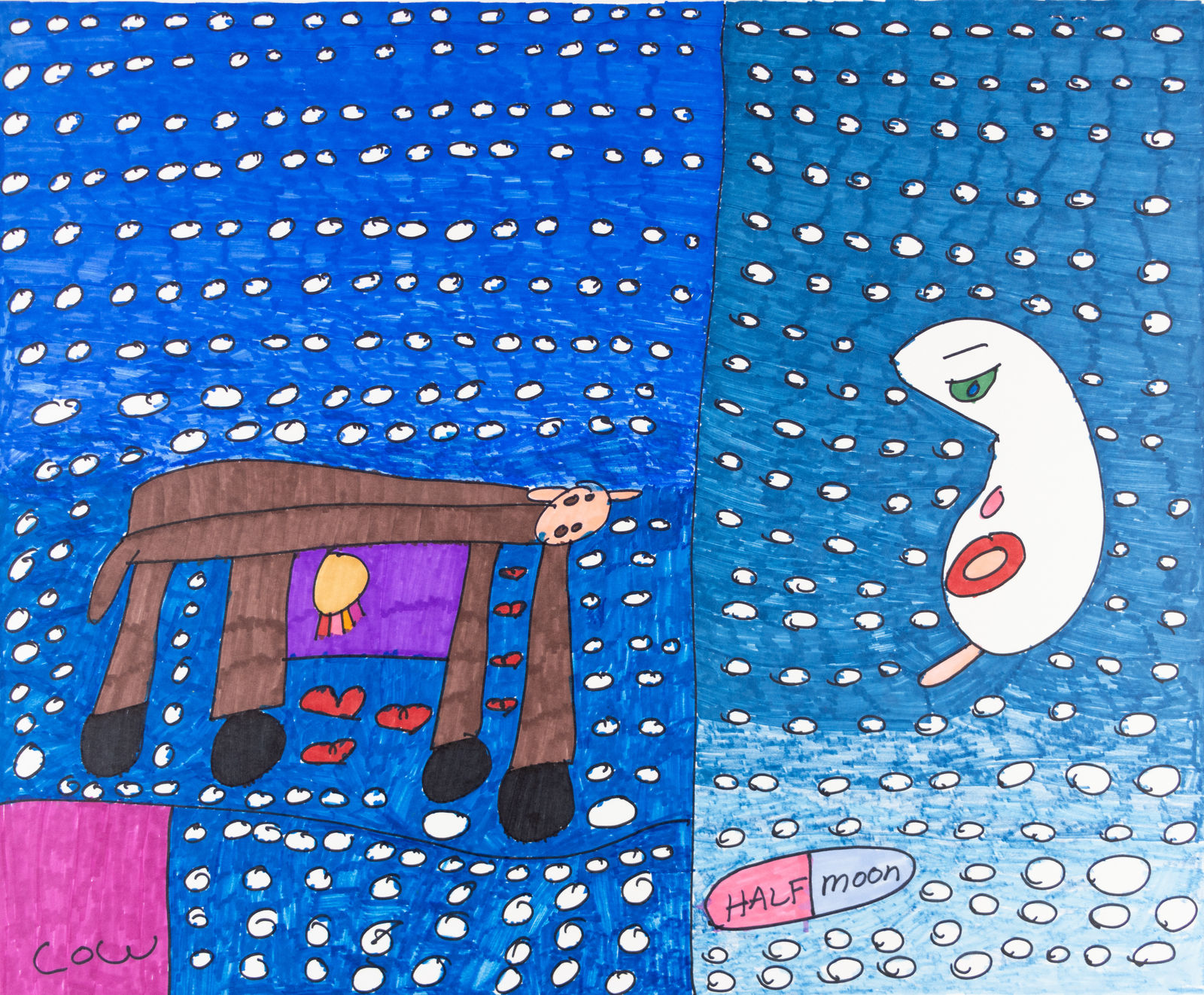 Maria Vanik, Cow, Half Moon, 2022