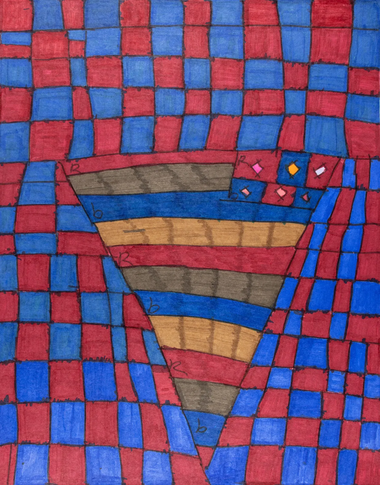 Maria Vanik, Red and Blue Stripes, 2024