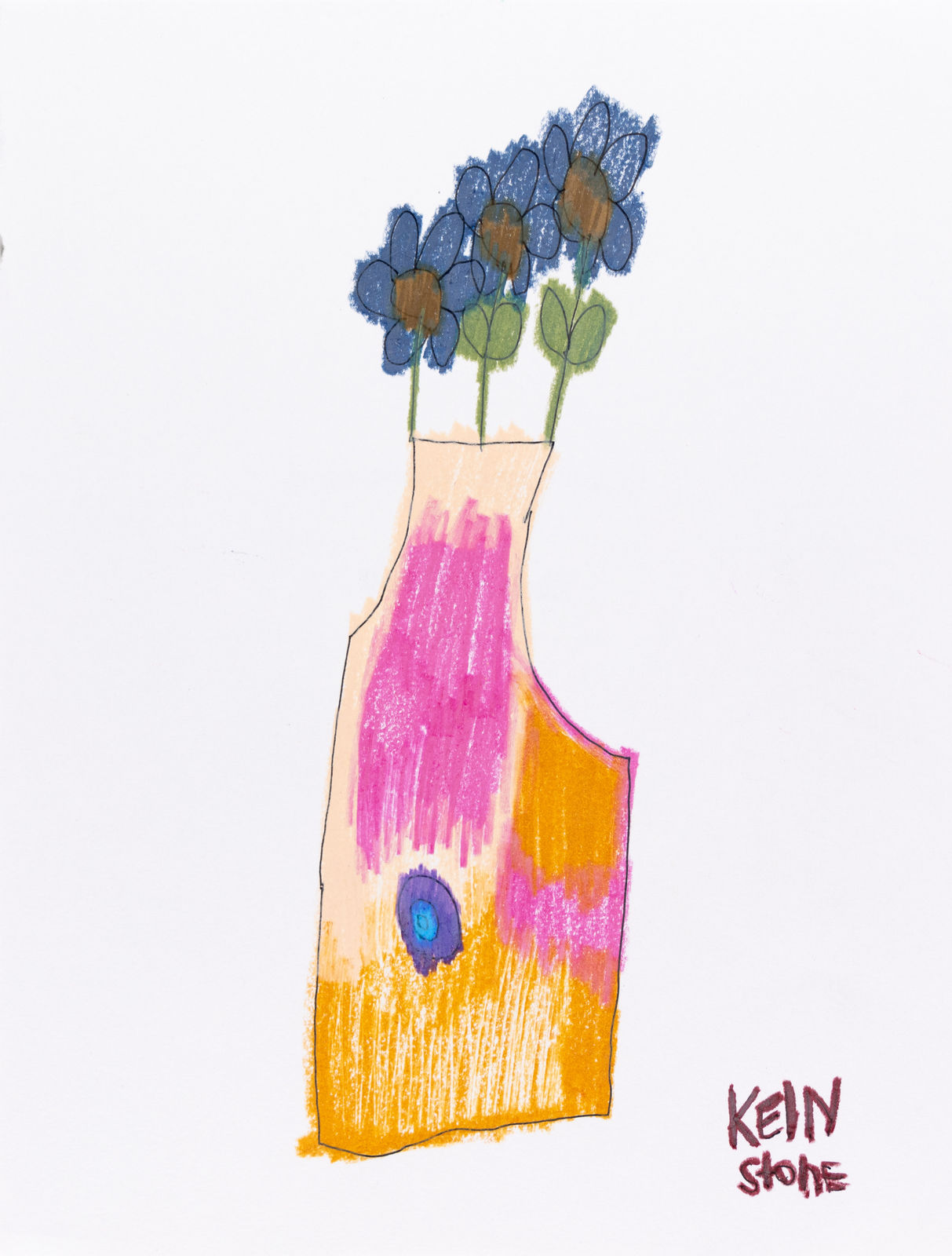 Kelly Stone, Blue and Pink and Tan, 2023