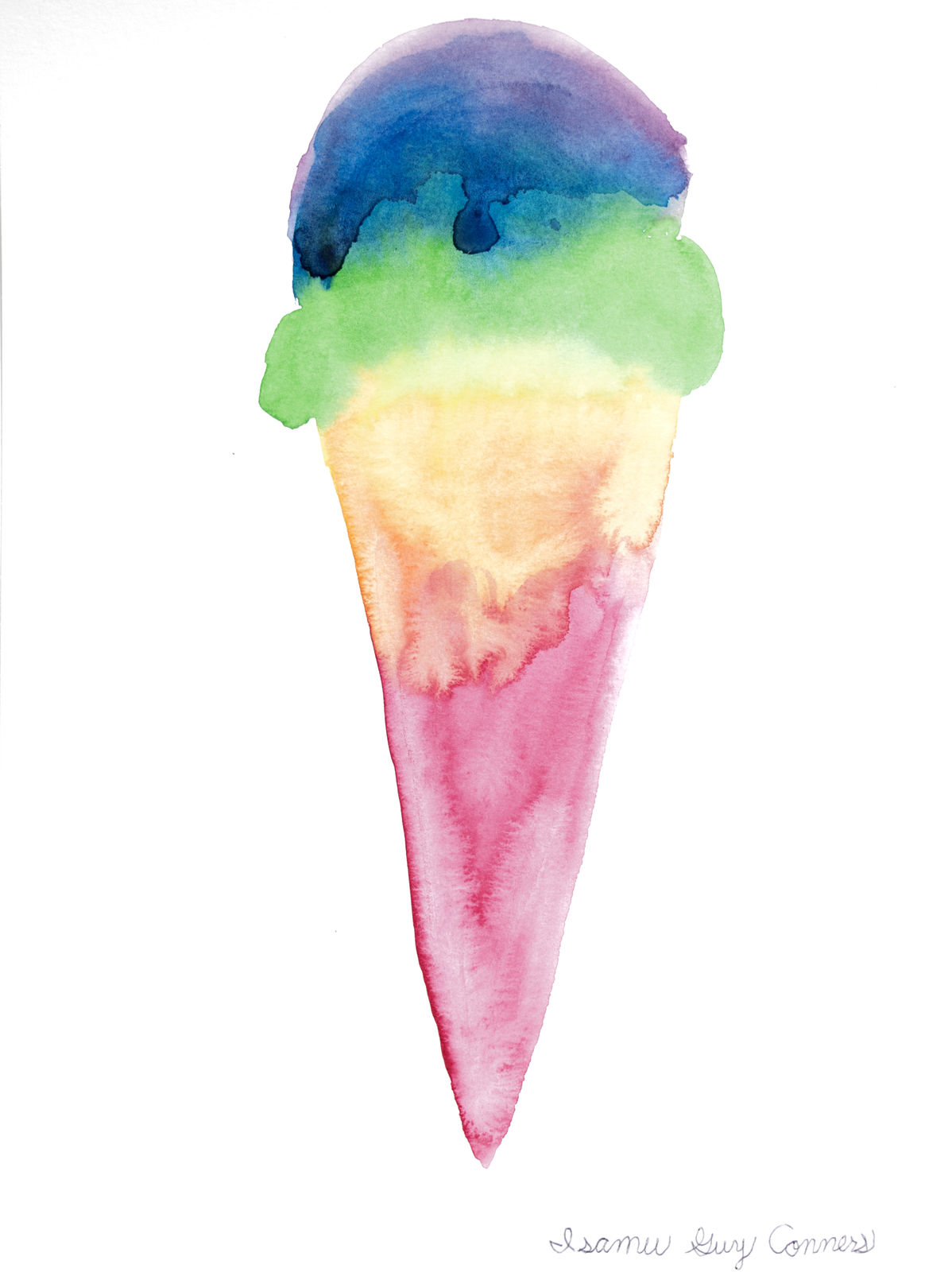 Isamu Guy Conners, Rainbow Ice Cream Cone, 2024