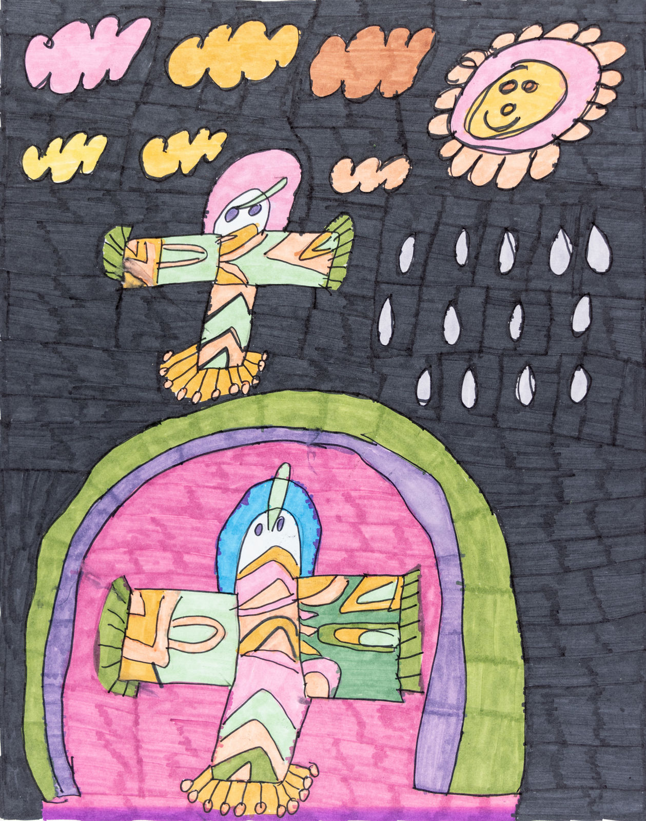 Maria Vanik, Rainbow Blue Birds, 2023