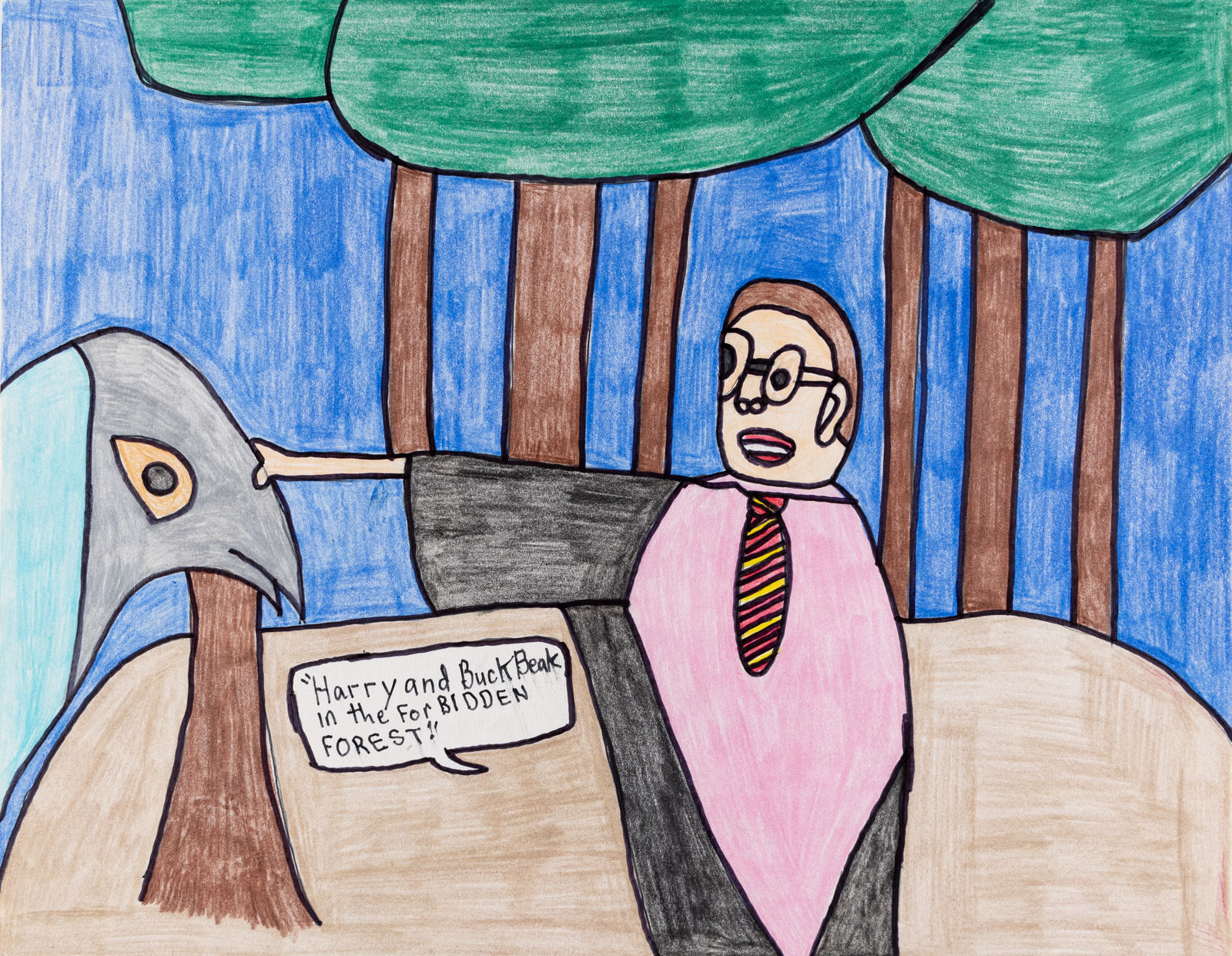 Christina Zion, Harry Potter Touches Buckbeak somwhere in the forest, 2019