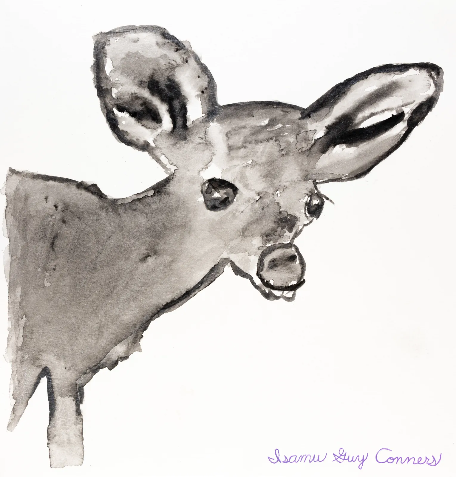 Isamu Guy Conners, Black and White Deer, 2020