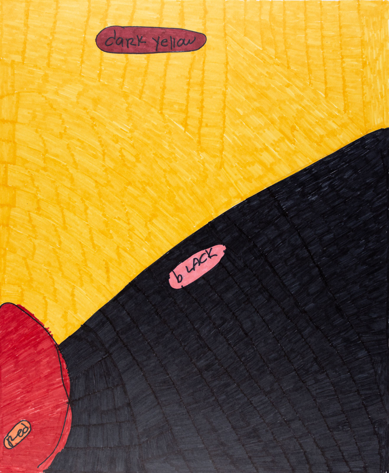 Maria Vanik, Red, Black, Dark Yellow, 2021