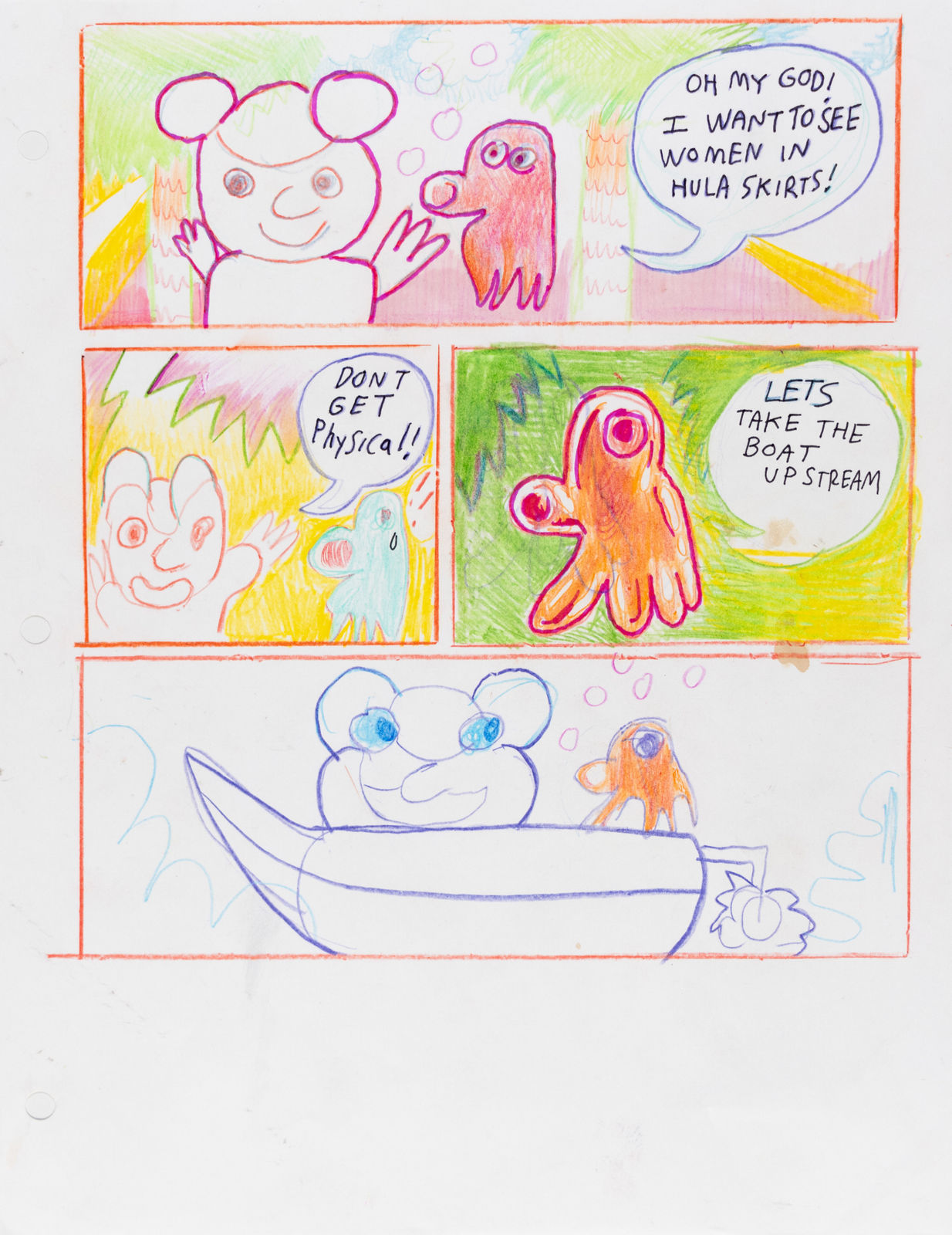 David Krueger with Ben Marcus, Untitled (Hula Skirts and Squid), n.d.