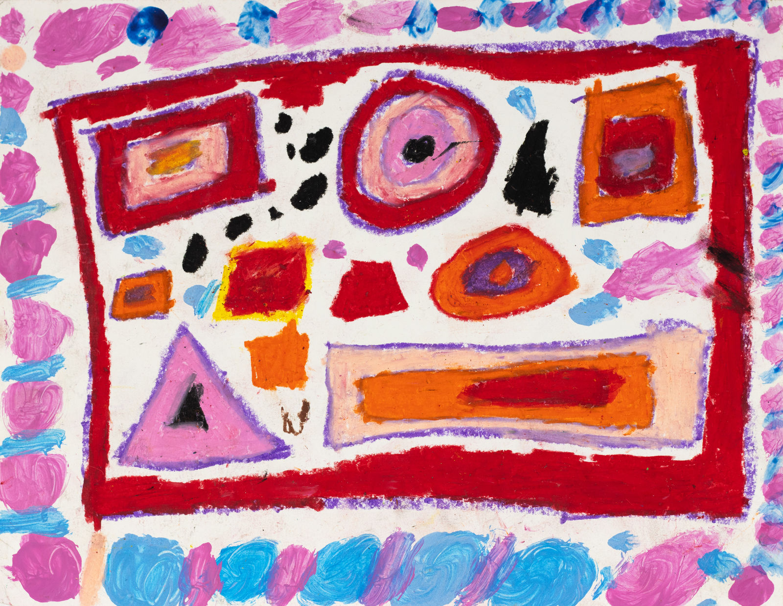 Marcus Imani Kennedy, Art Design Square and a Circle Triangle Trapezoid Rectangle Dots, 2021