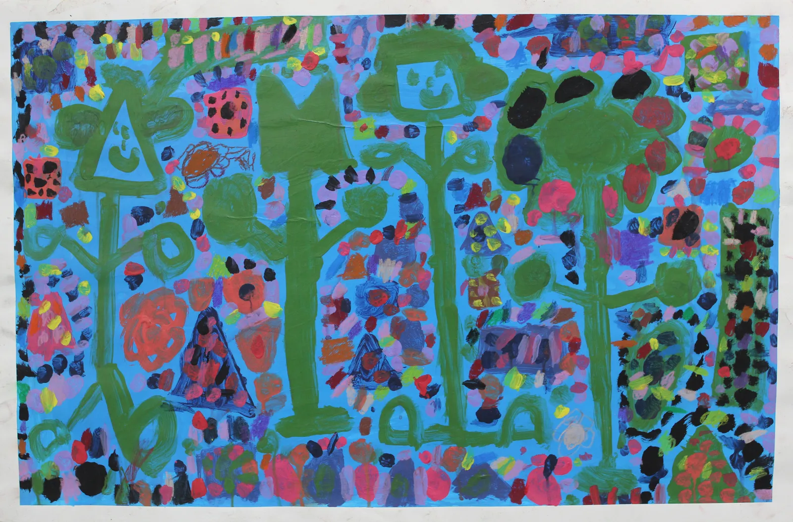Marcus Imani Kennedy, Flowers Dots and Trapezoid Face Shapes_, 2021