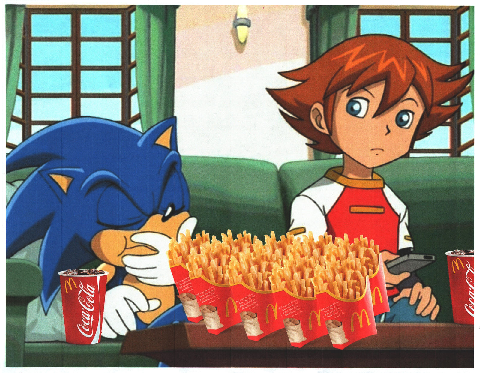 Noel Herrera, Untitled (Sonic, Chris, and McDonald's fries), n.d.