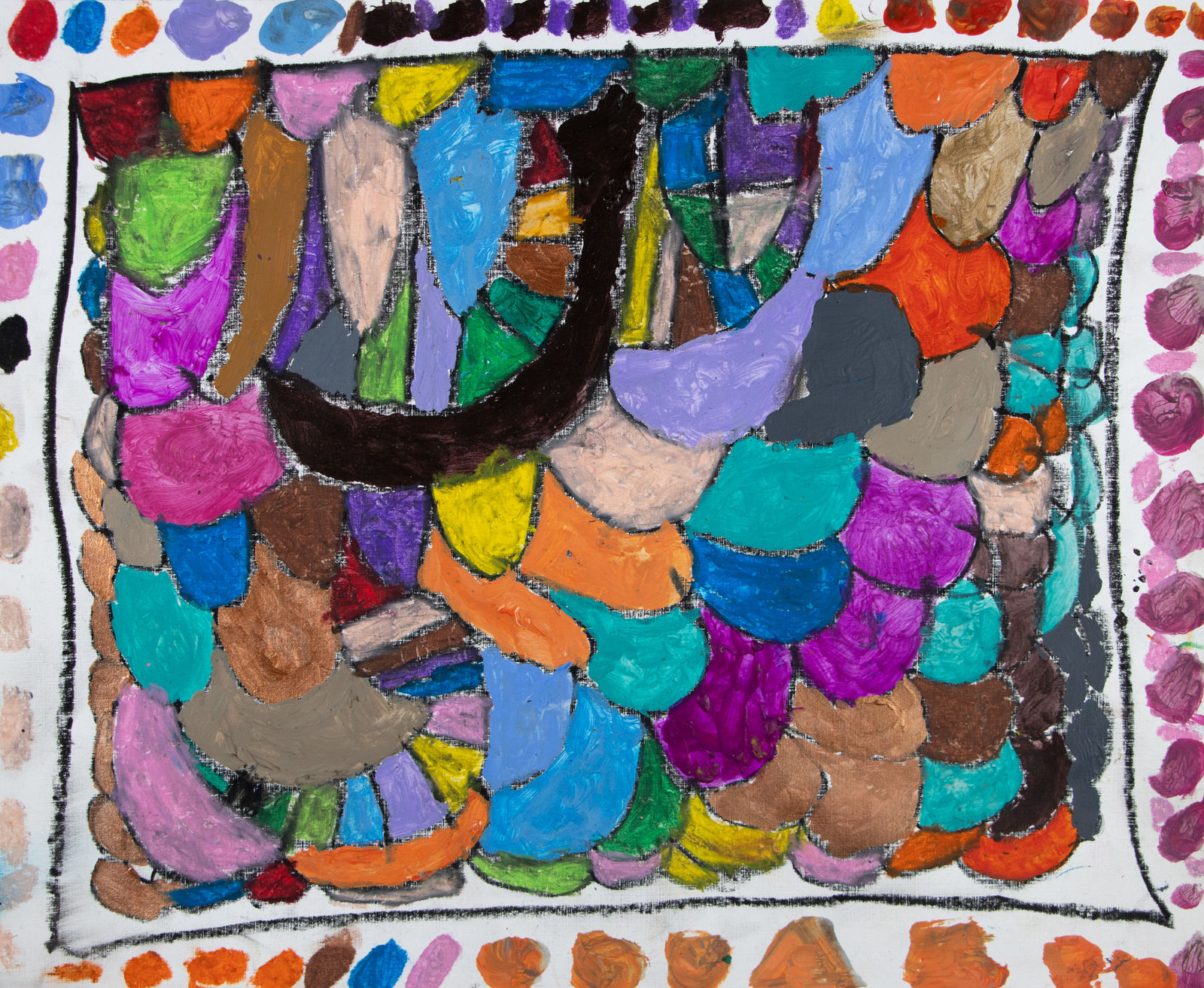 Marcus Imani Kennedy, Square Box and Rainbow Stripes and Dots, 2021