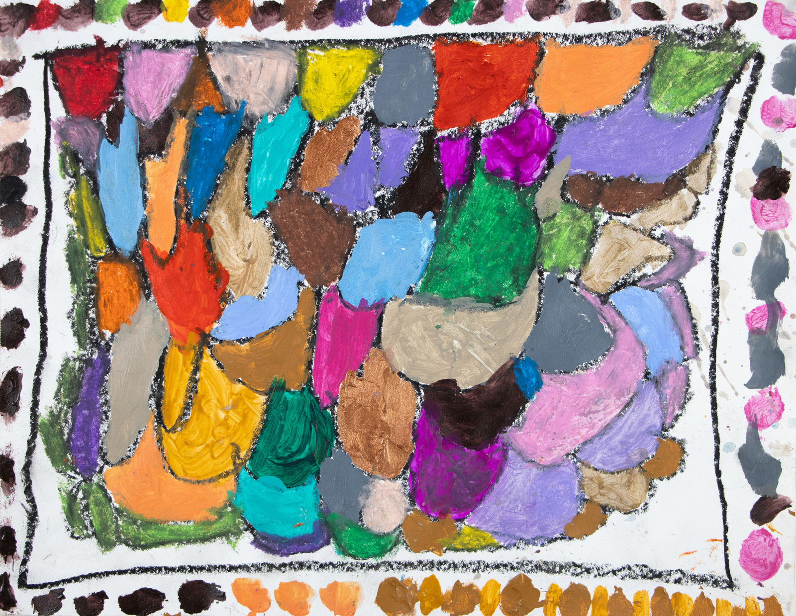 Marcus Imani Kennedy, Square Box Rainbow Design and Dots, 2021