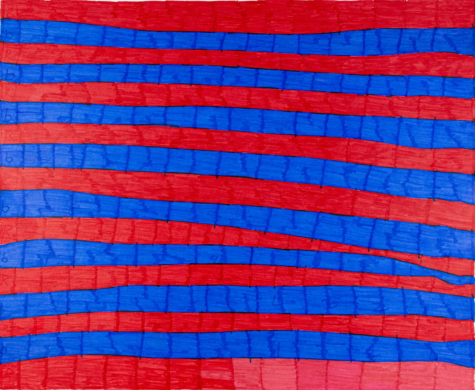 Maria Vanik, Red Stripes, Blue Stripes, 2023