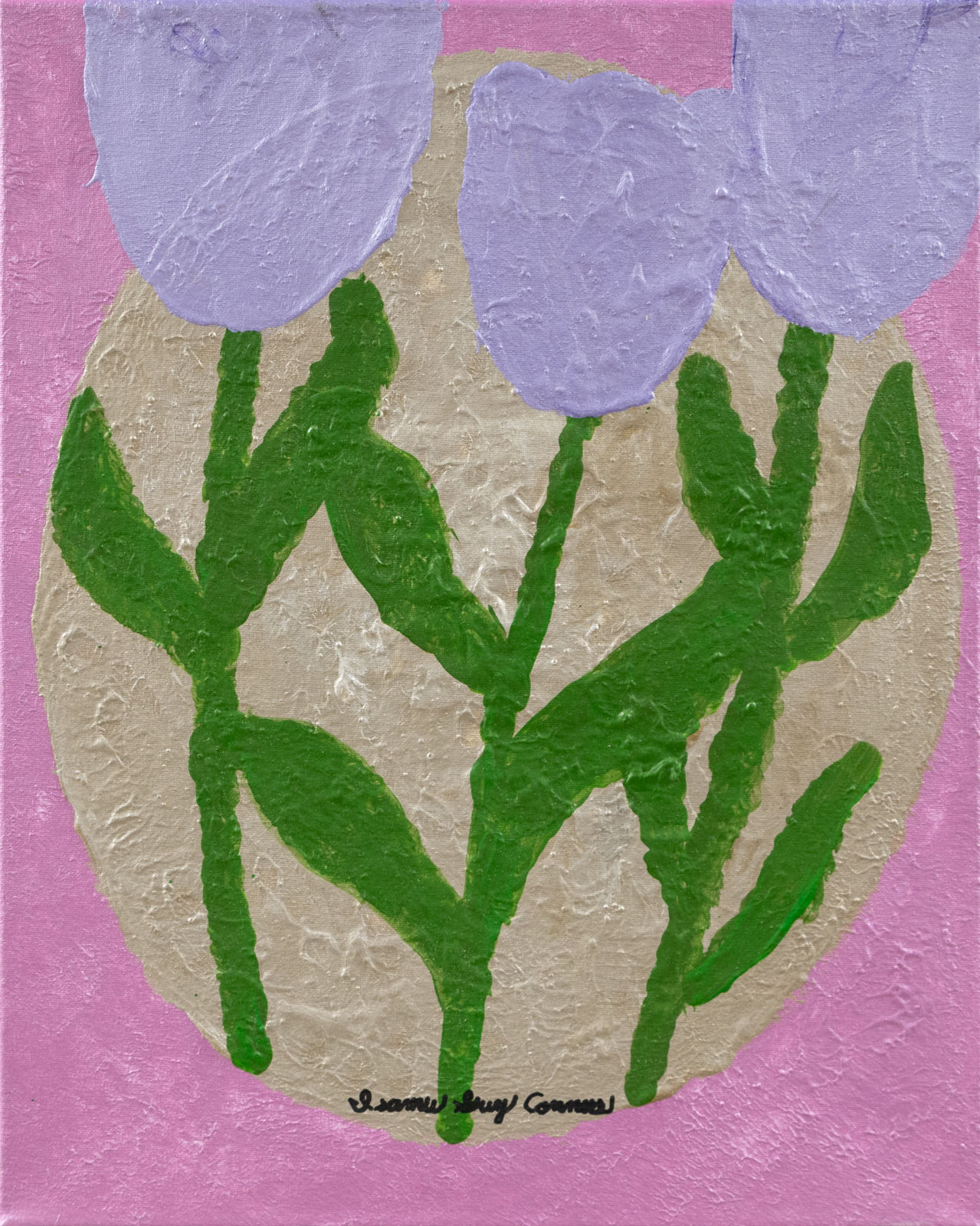 Isamu Guy Conners, Metallic Purple Flowers, 2023