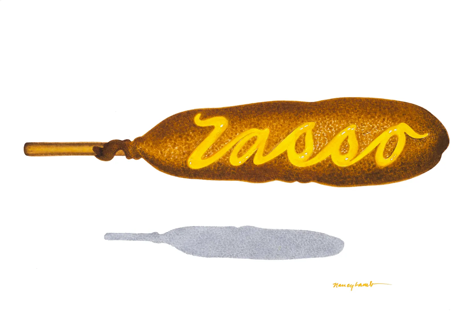 Nancy Lamb, Lasso in Mustard, 2020