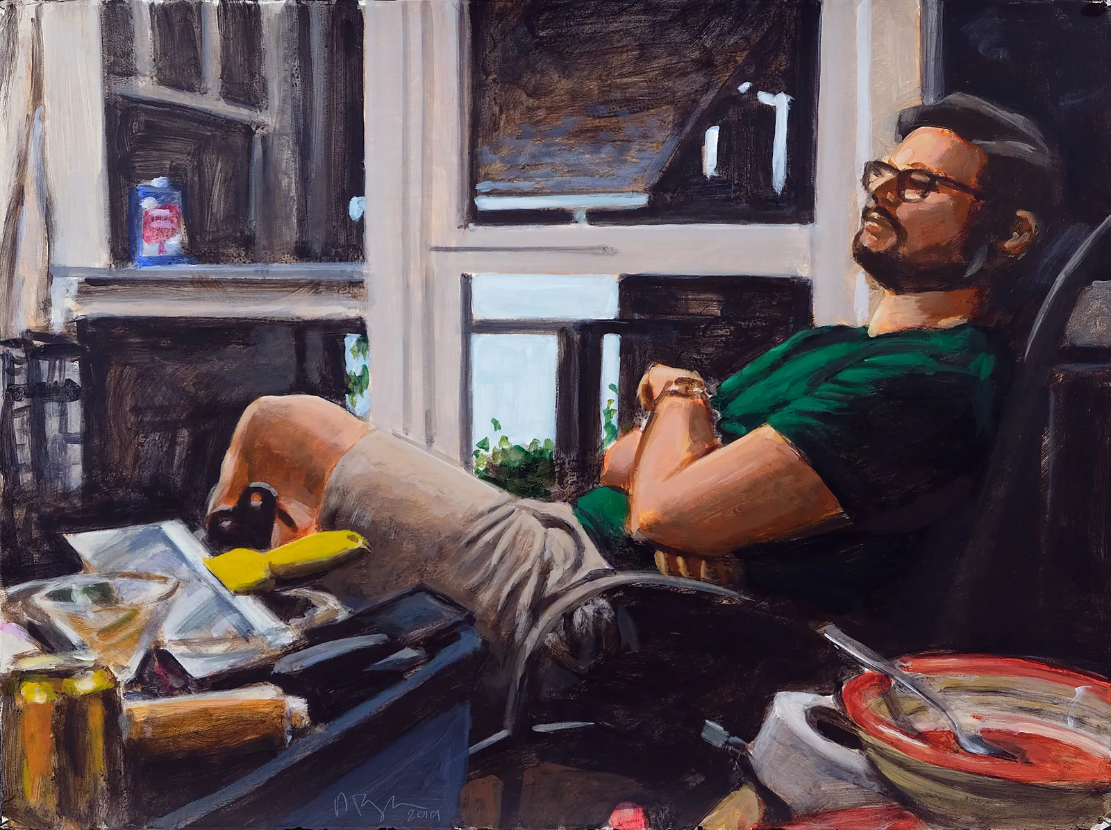 Ron Crouch, Man on porch, 2019
