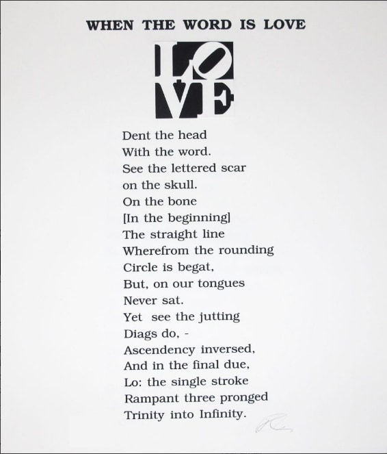 Robert Indiana, Poem Love - When the word is Love, 1996