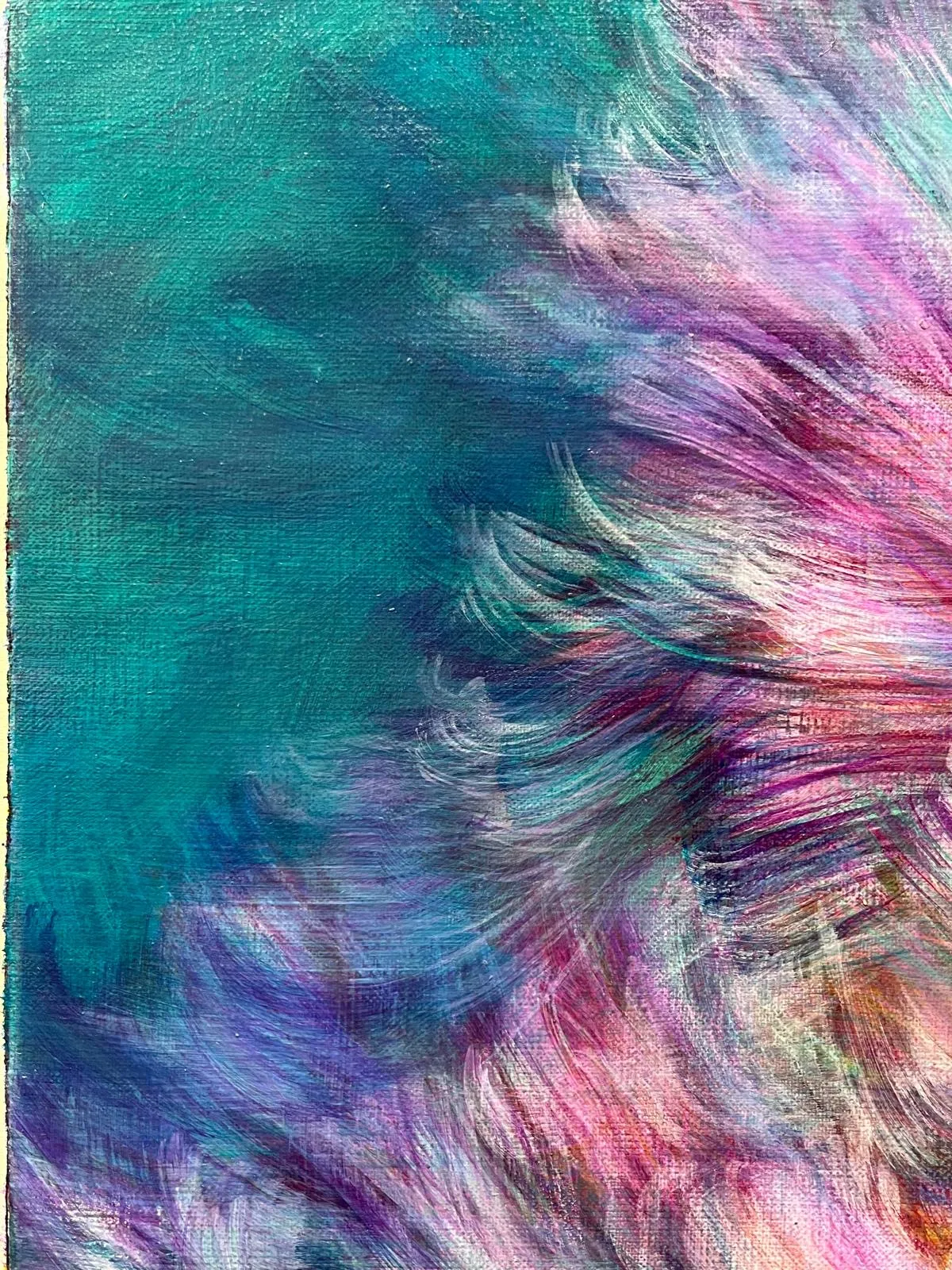 nagare wals van bloemen schilderij Noriku kura fuji roze lentebloem japans schilderij japan hedendaagse schilderkunst olieverfschilderij Art Yi-galerij Brusselse kunstgalerij