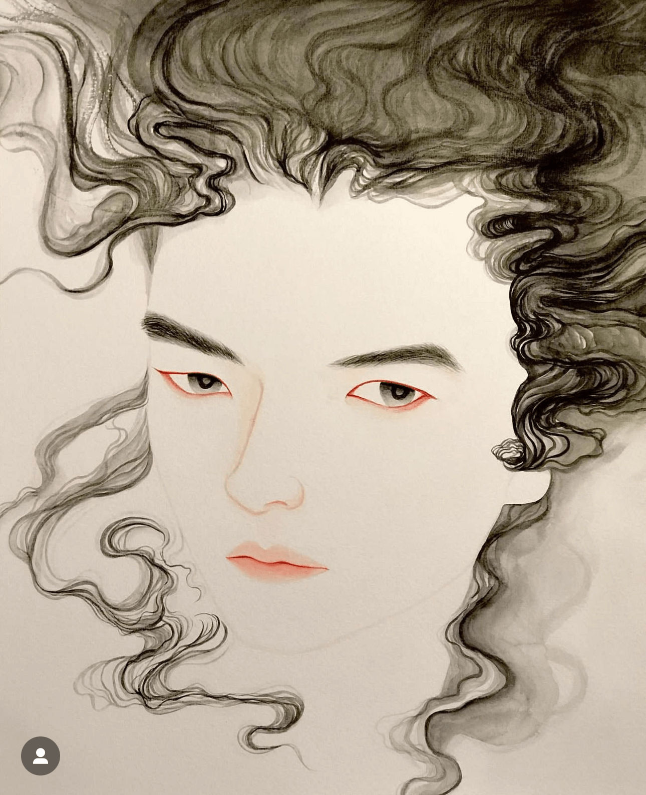 yang wang jojo chinois contemporain ukiyo-e et yamato-e peinture peinture à l'encre bel homme japonais aquarelle dessiner architecte d'intérieur galerie d'art art yi bruxelles