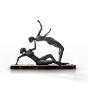 Bronze sculpture with two female figures by artist Emilio DiIorio.