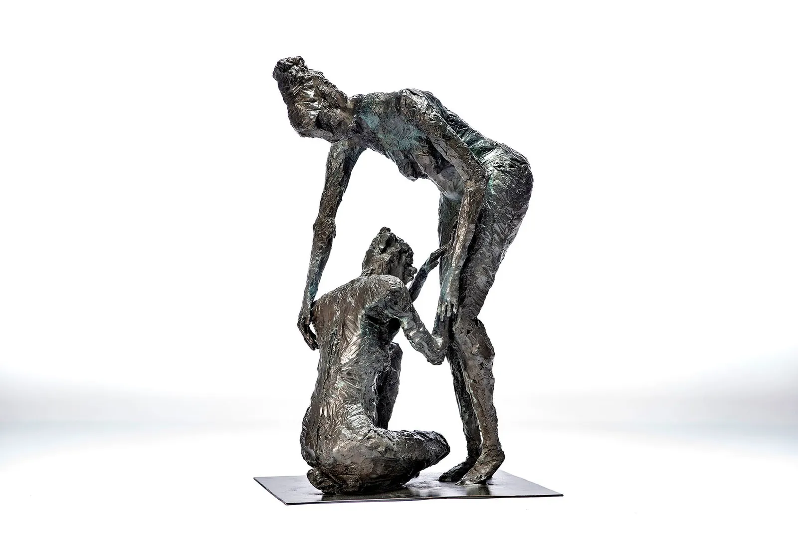 Sculptor Emilio DiIorio bronze of two figures.