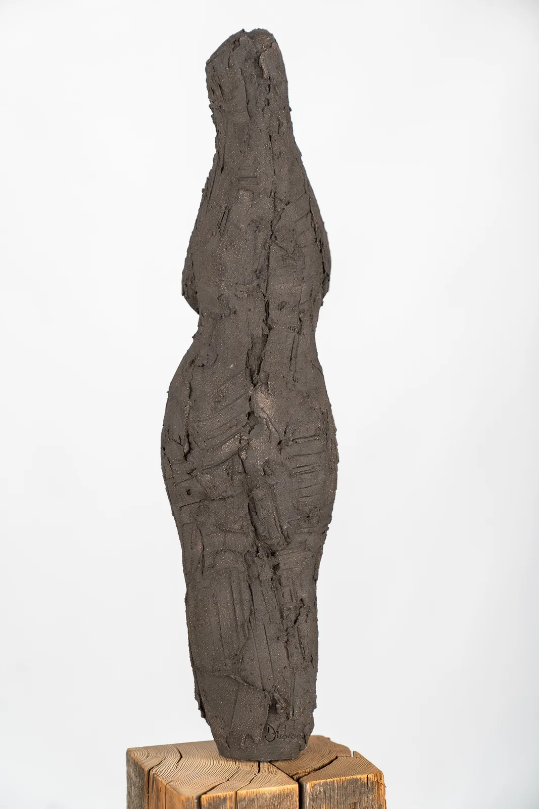 Standing abstract figurative ceramic sculpture by artist Emilio DiIorio