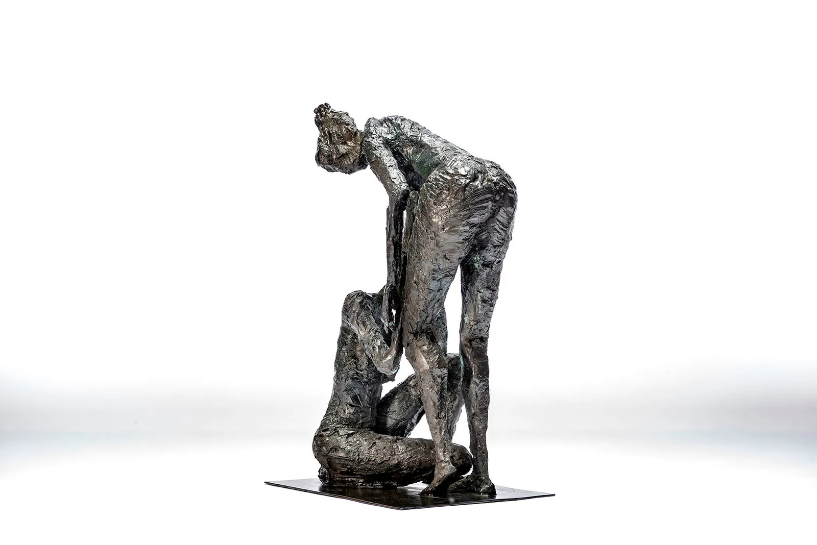 Sculptor Emilio DiIorio bronze of two figures.