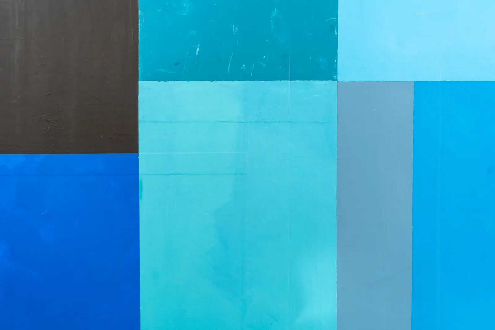 Abstract collage by painter Emilio DiIorio in shades of blue and black