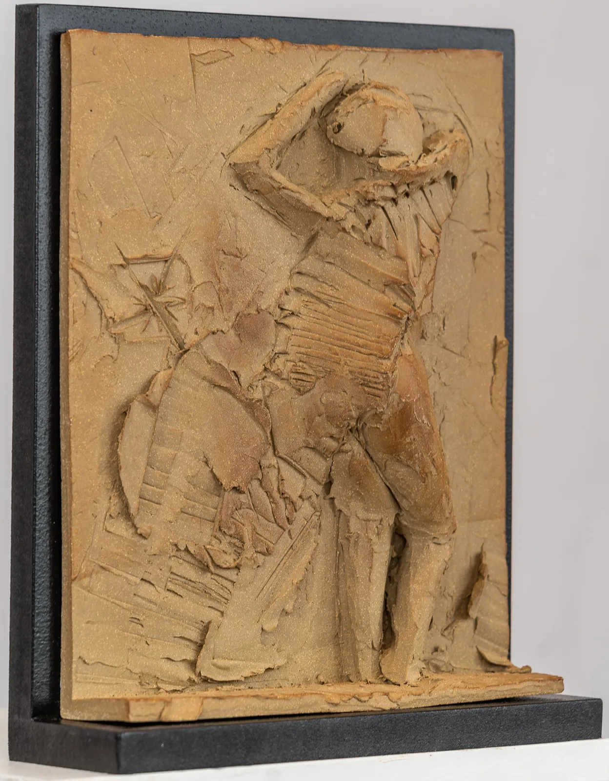 Figurative ceramic relief in 9 Greek Muses series by sculptor Emilio DiIorio