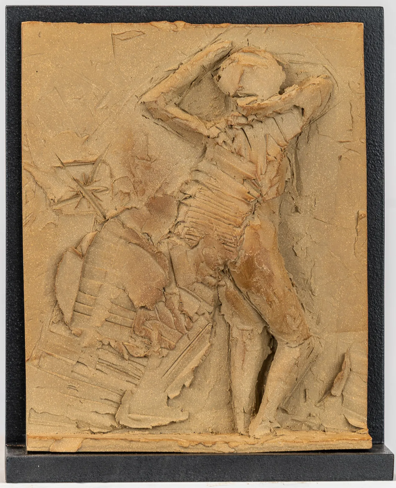 Figurative ceramic relief in 9 Greek Muses series by sculptor Emilio DiIorio
