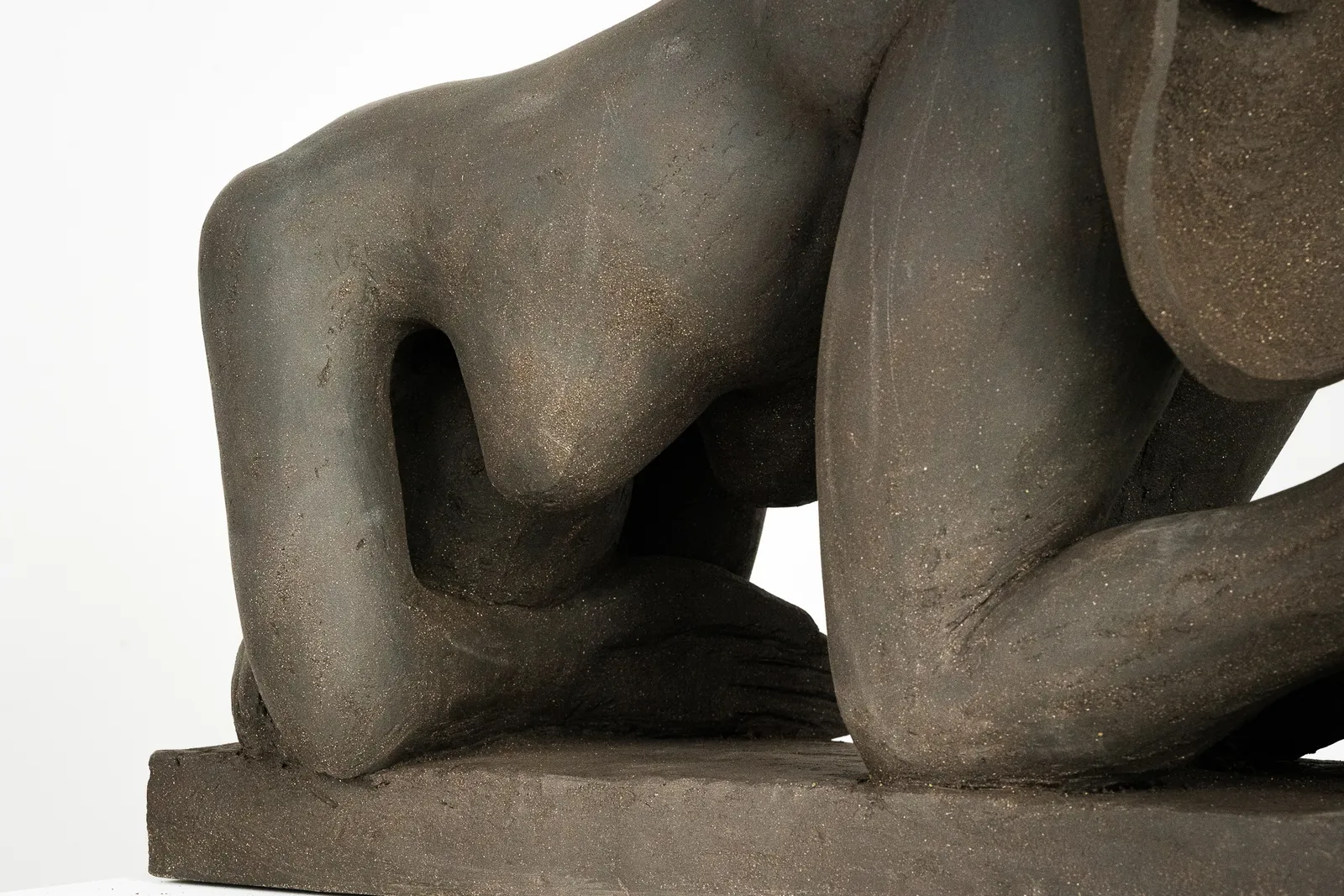 Figurative ceramics sculpture by artist Emilio DiIorio. Female figure is No. 5 in artist's Seated Bathers series in black clay.Figurative ceramics sculpture by artist Emilio DiIorio. Female figure is No. 5 in artist's Seated Bathers series in black clay.