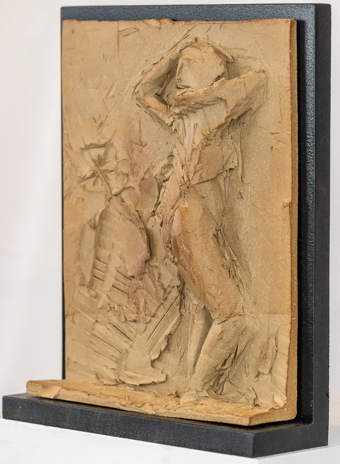 Figurative ceramic relief in 9 Greek Muses series by sculptor Emilio DiIorio