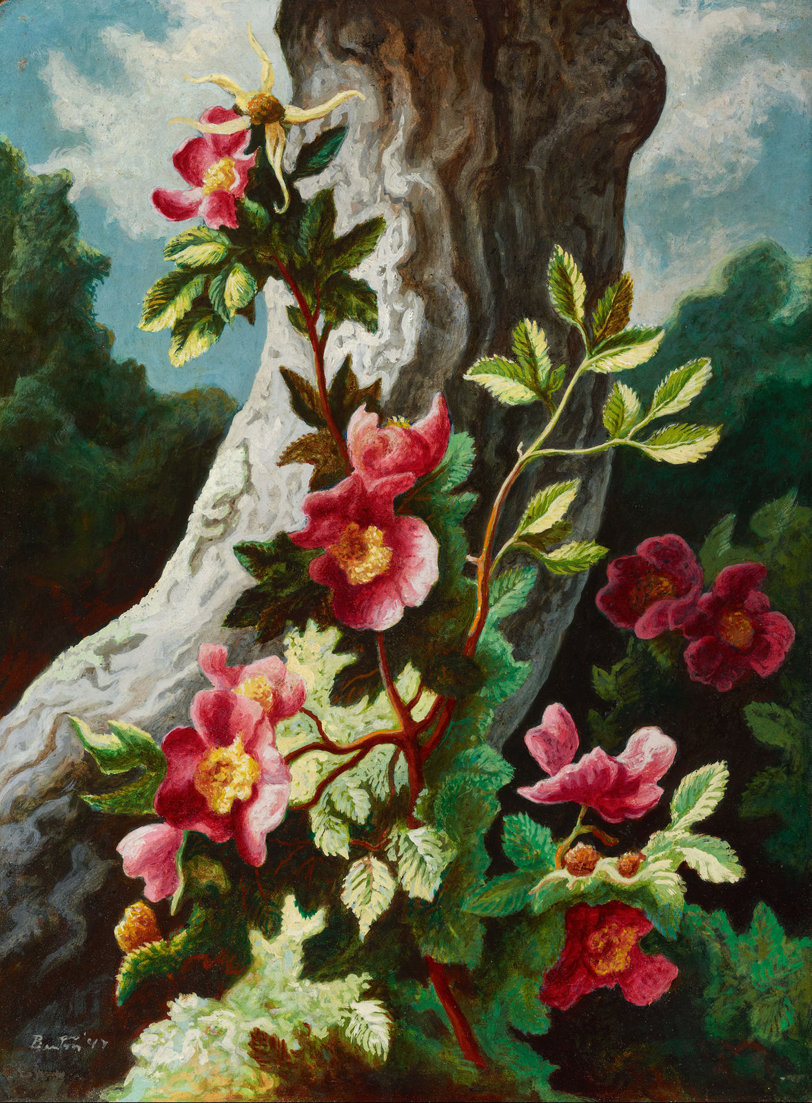 Thomas Hart Benton, Flowers in the Wood (10 Roses), 1947