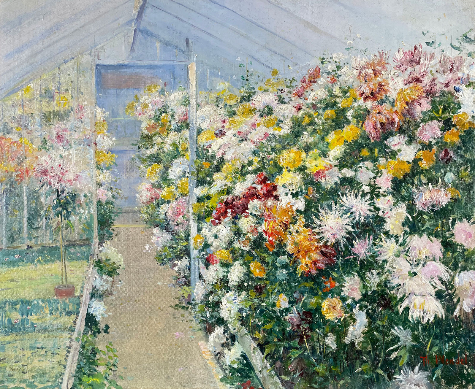 Theodore Wendel, Flowers in a Greenhouse