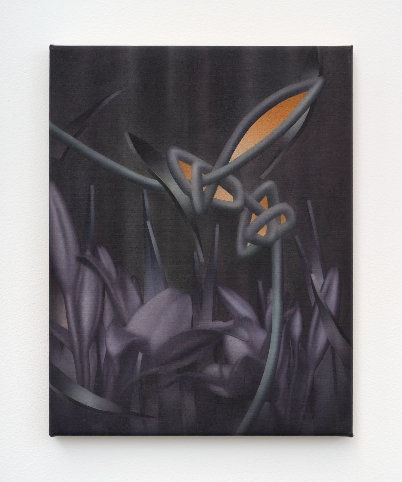 László von Dohnányi, Purple flowers with a yellow light, 2023