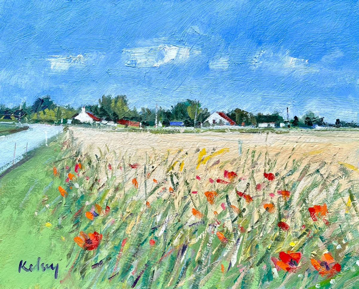 Robert Kelsey, Roadside Poppies, Brittany