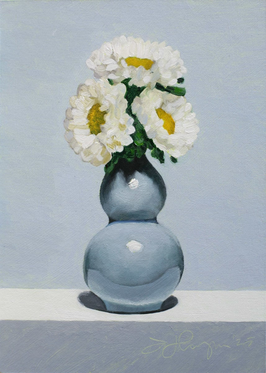 Andrew Thompson, Asters in a Double Gourd Vase