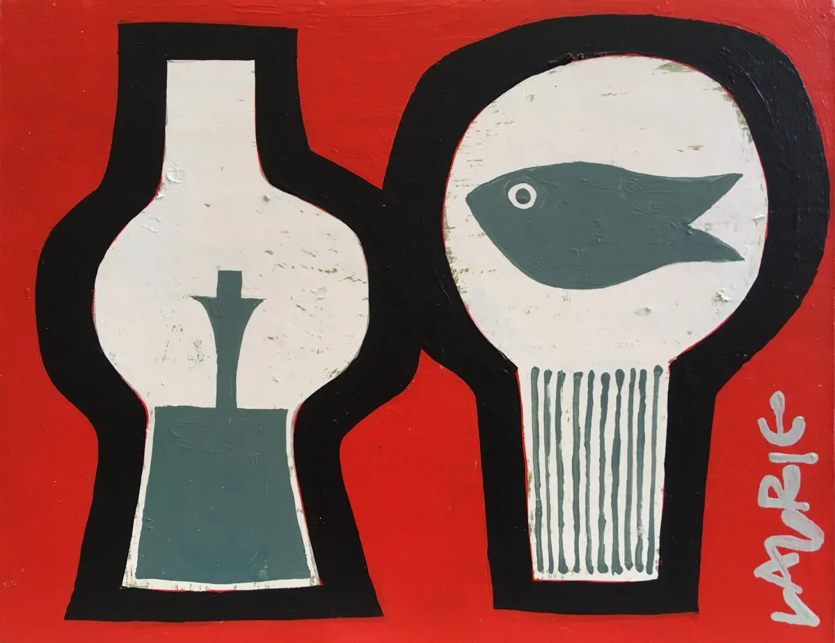 Simon Laurie RSW RGI, Oil Lamp and Fish