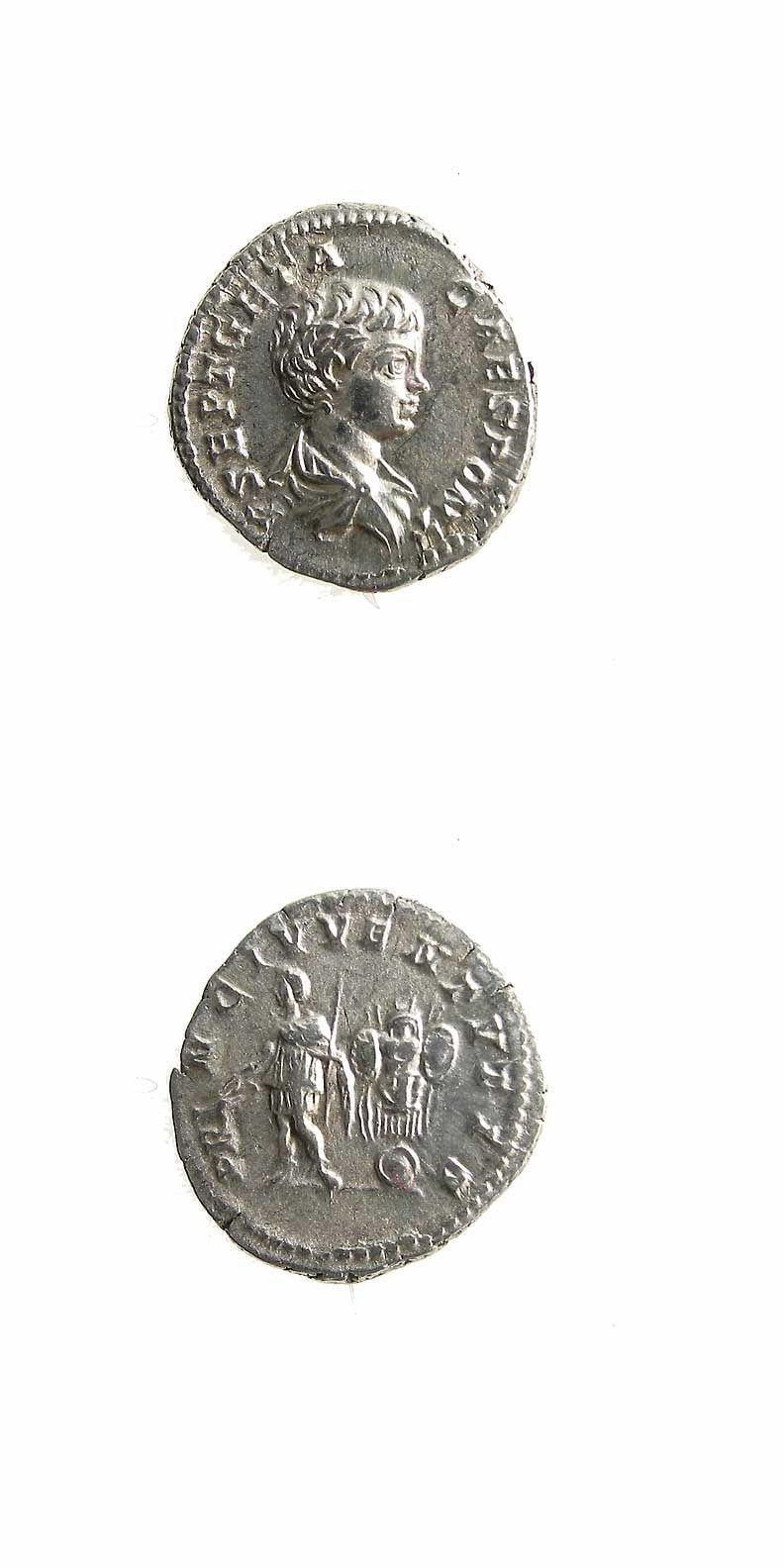 Silver Denarius of Geta Struck While Caesar, 199 CE - 202 CE