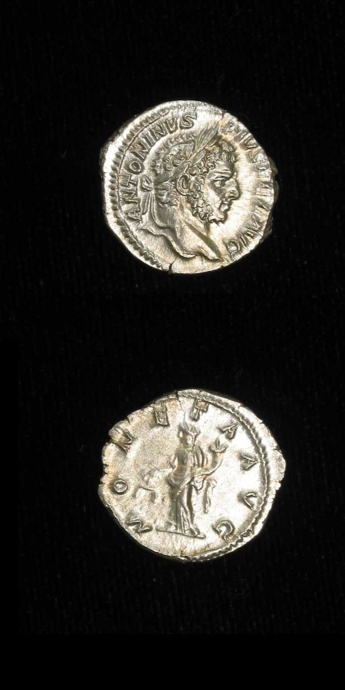 Silver Denarius of Emperor Caracalla, 198 CE - 217 CE
