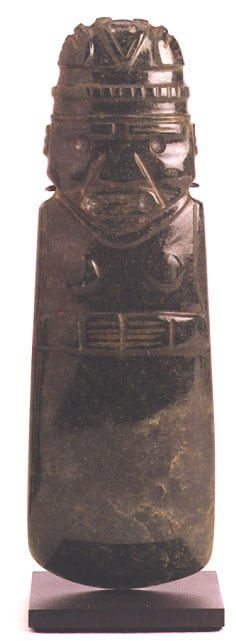 Guanacaste-Nicoya Jade Female Figure-Celt Pendant, 100 CE - 500 CE