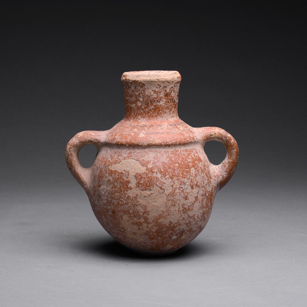 Iron Age Two-Handled Terracotta Jug or Canteen, 900 BCE - 700 BCE