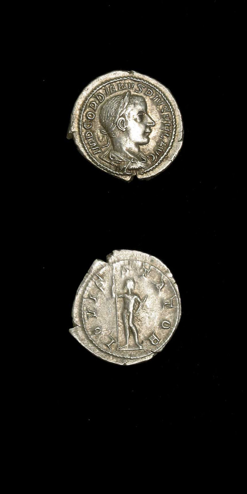 Silver Denarius of Emperor Gordian III, 240 CE - 244 CE